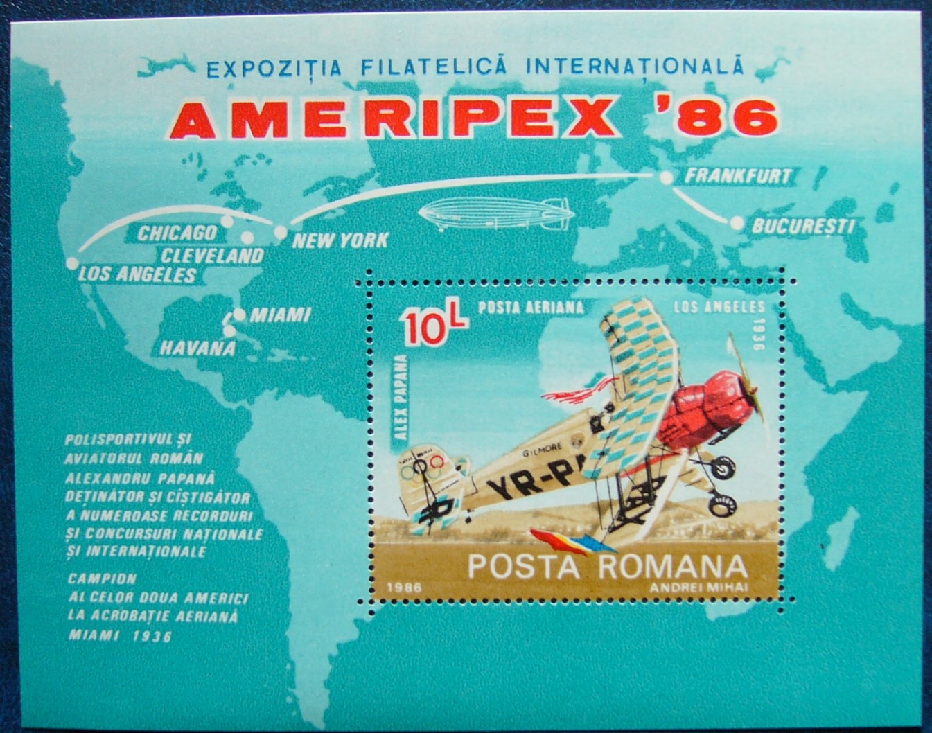 1986 - Ameripex, avion, colita neuzata